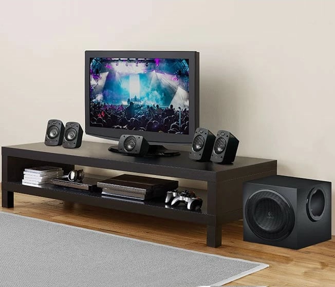 Bokse surround sound Logitech Z906, 5.1 kanale, 500 W, 1000 W, IR, të zeza Bokse surround sound Logitech Z906, 5.1 kanale, 500 W, 1000 W, IR, të zeza