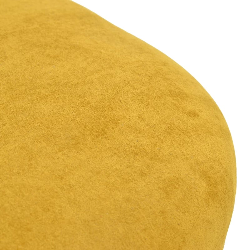 Karrige me rrotullim Zenny, material stof, ngjyrë e verdhë, 64x85x68cm