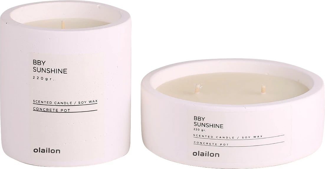 Set qirinjsh (2 copë), Aberto Design, Bby Sunshine, aromë sandalwood, ngjyrë e bardhë