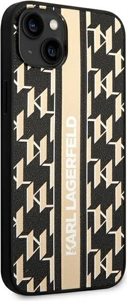 Mbështjellës Karl Lagerfeld Monogram Stripe për iPhone 14 Plus 6.7", Kafe