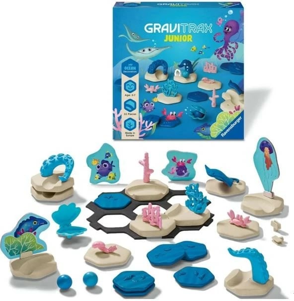 Set ndërtimi GraviTrax Junior Additional Ocean, Ravensburger, 33 pjesë, plastikë