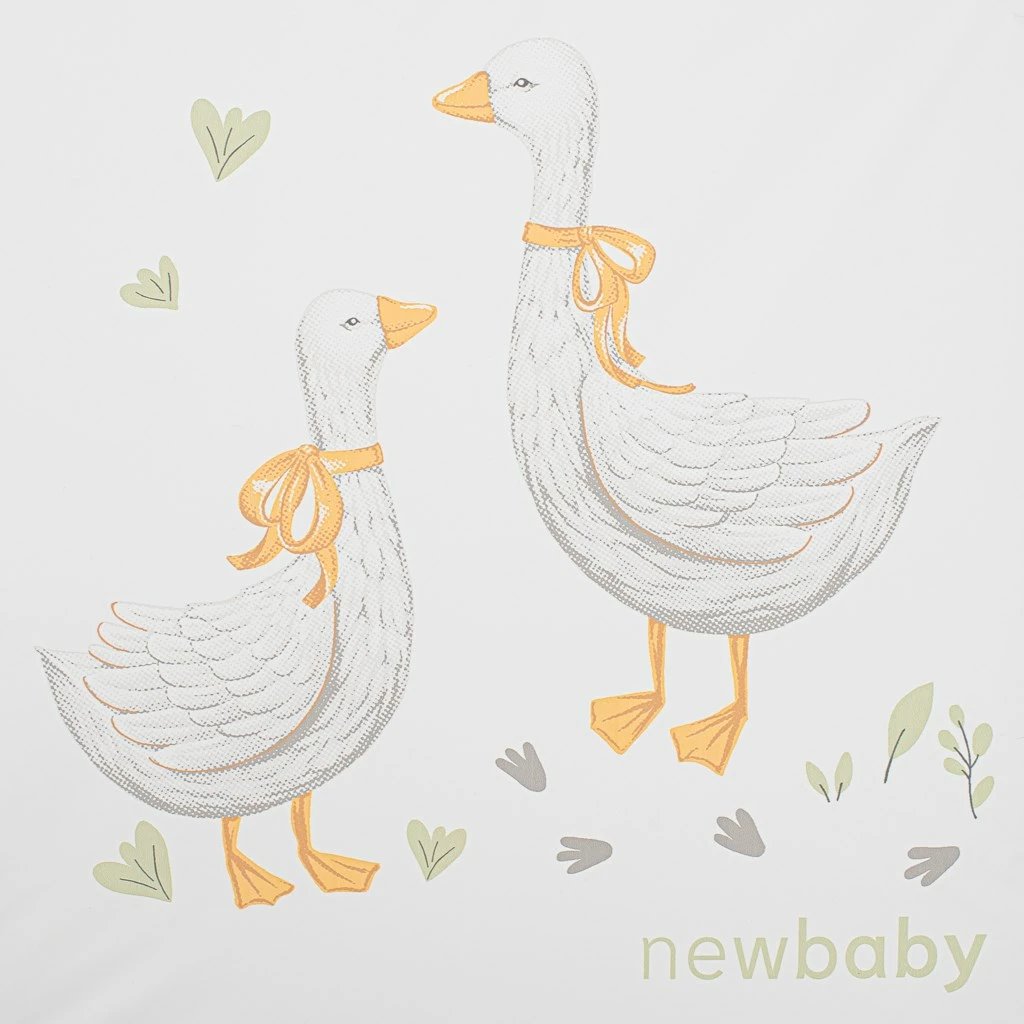 Jastëk ndërrimi bebe, NEW BABY, Geese, 80x50 cm, i papërshkueshëm nga uji, anë të ngritura, i bardhë
