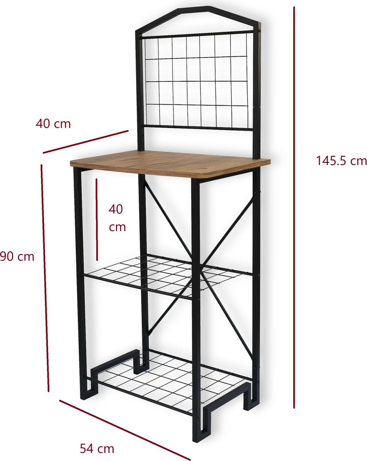 Tavolinë kuzhine Skye Decor, ngjyrë Atlantic Pine dhe e zezë, Luke