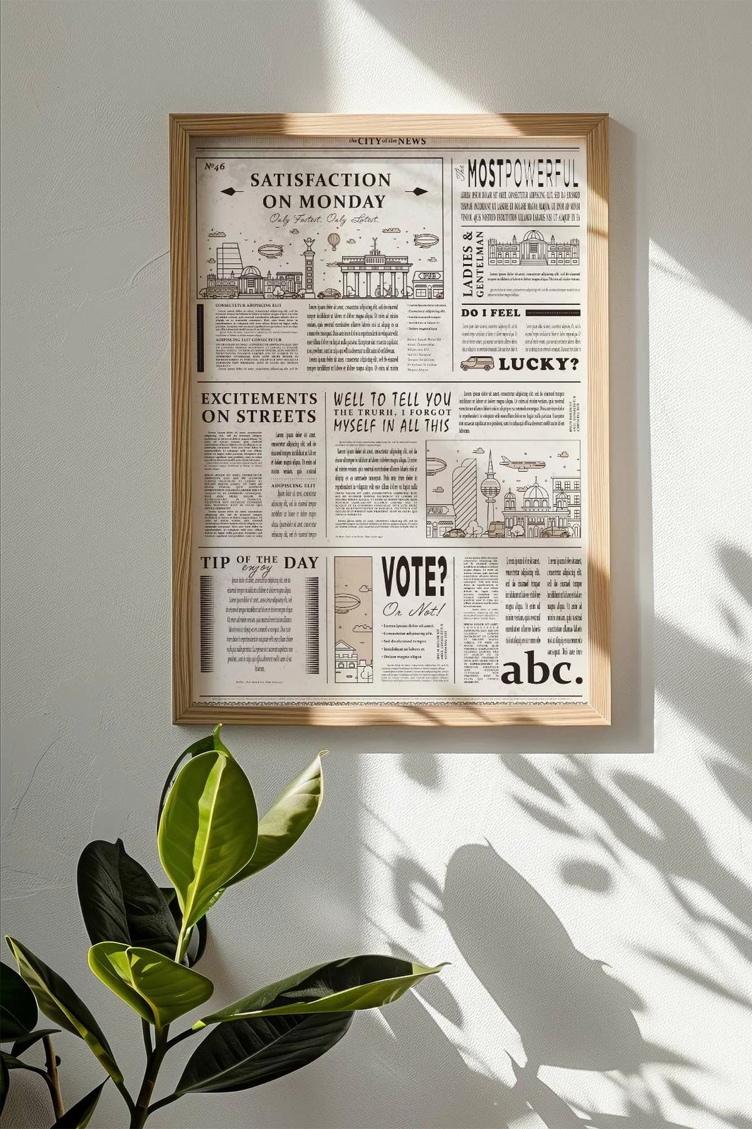 Pikturë dekorative me kornizë, shumëngjyrëshe, Wallity, NWSPPRMDL2, 33x48cm