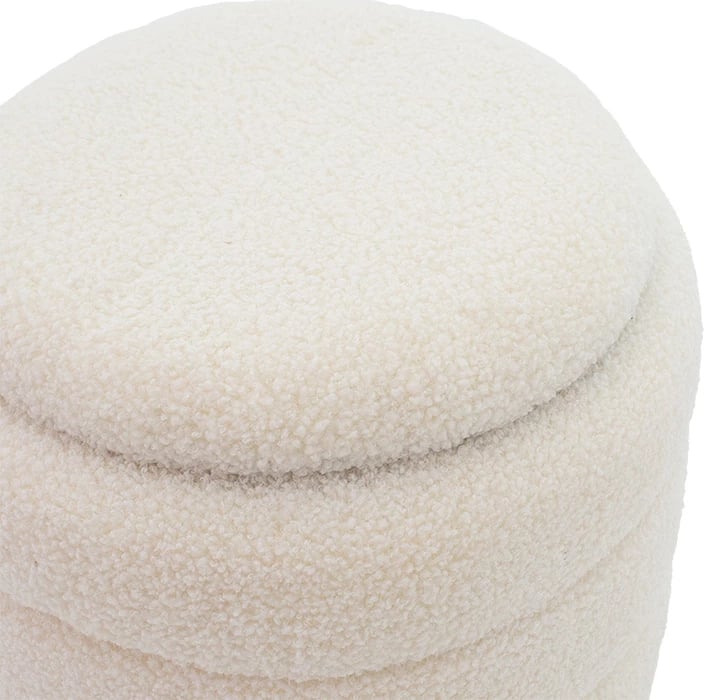 Stool-trunk Dazzle boucle krem-ari D36x44cm