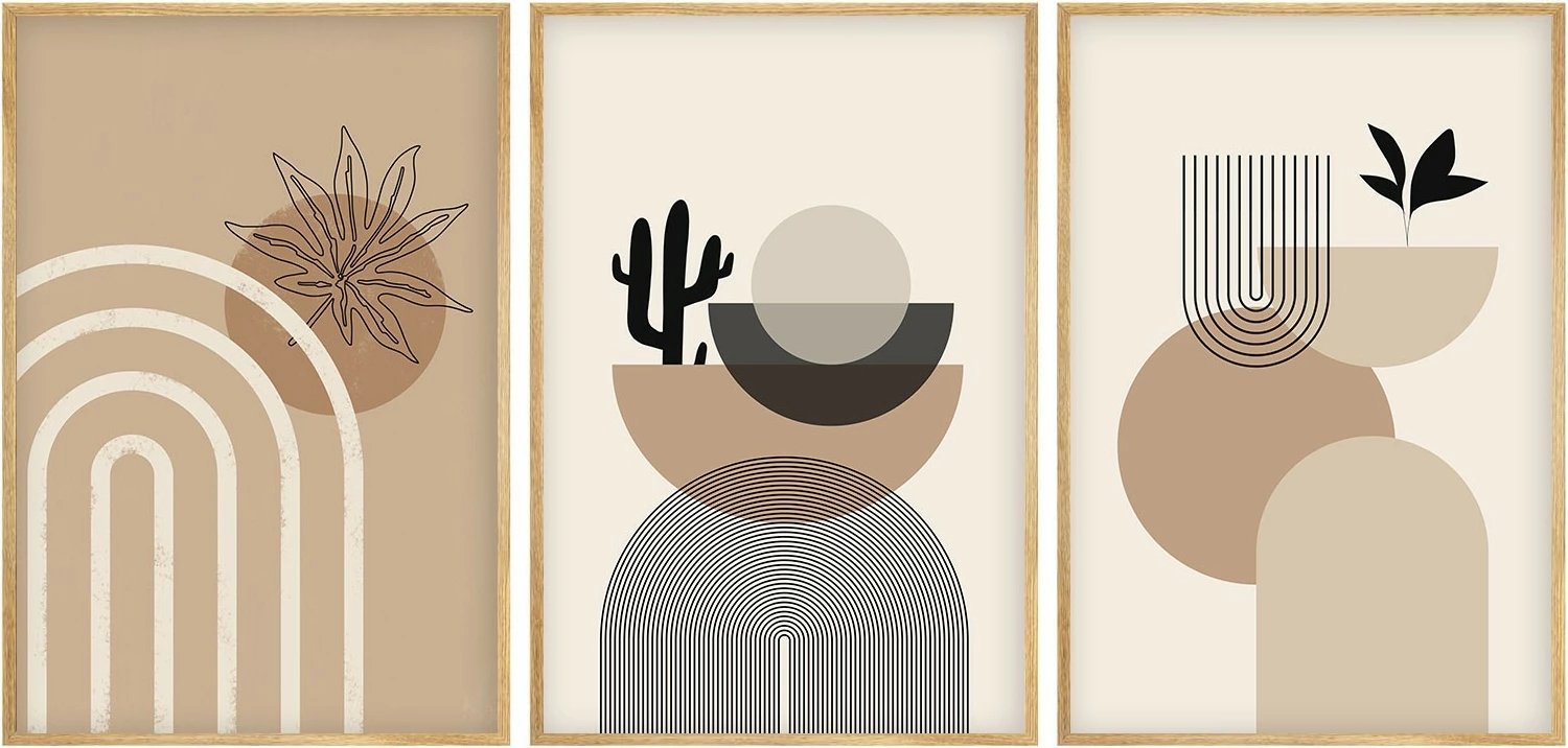 Set pikturash dekorative me kornizë, MDF, shumëngjyrëshe, Wallity Huhu264, 20x30cm (3 copë)