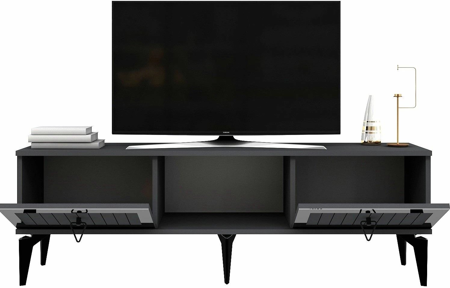 Komodë TV Skye Decor, Linda, anthracite, silver