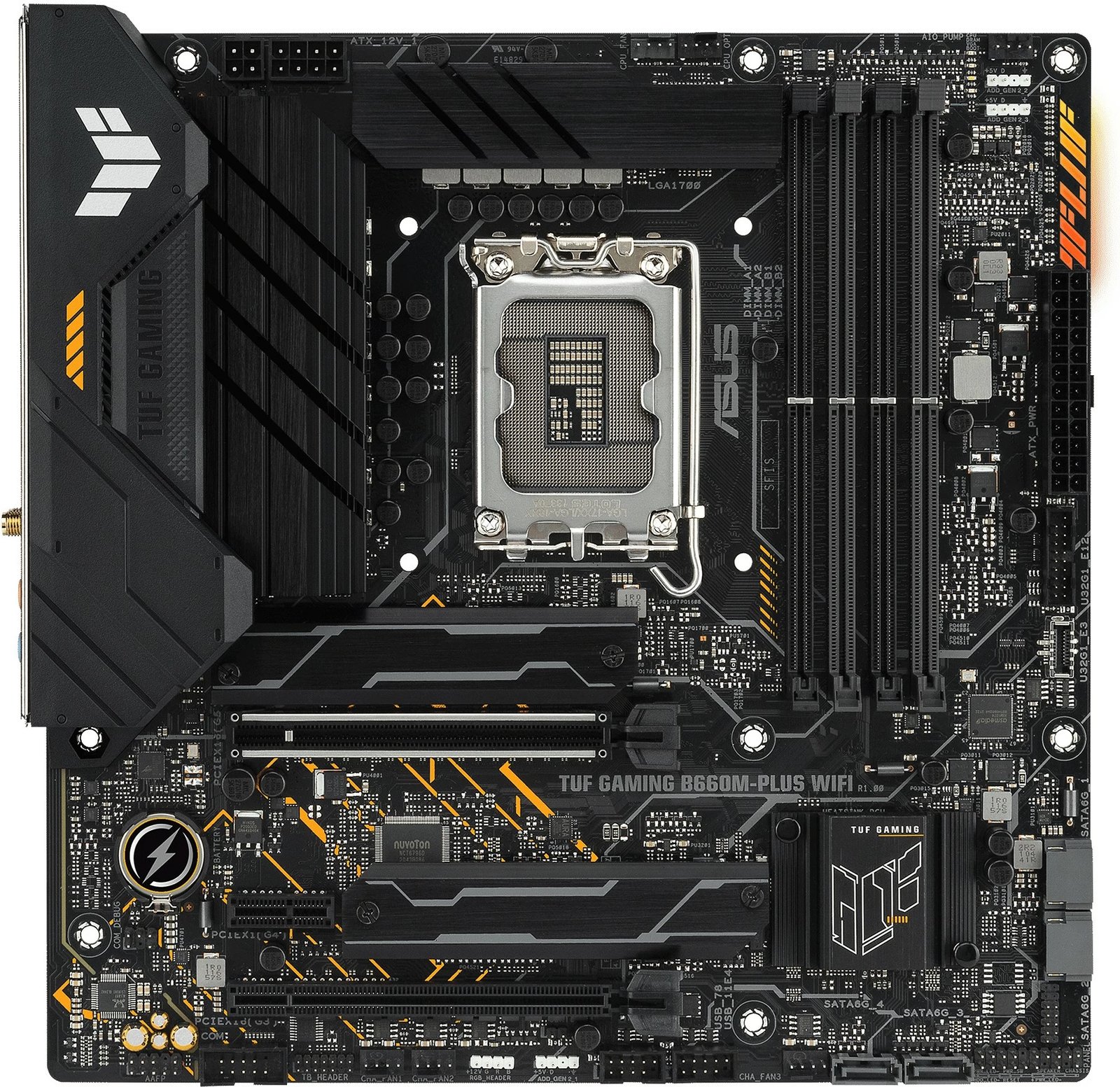 Pllakë amë ASUS TUF GAMING B660M-PLUS WIFI, LGA 1700, DDR5, WiFi, micro ATX