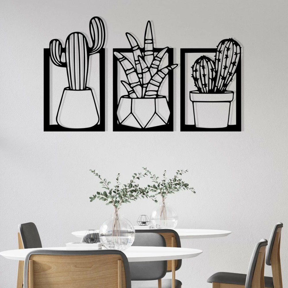 Aksesor dekorativ metalik për mur Wallity, Nazen, ngjyrë e zezë, 49x29cm