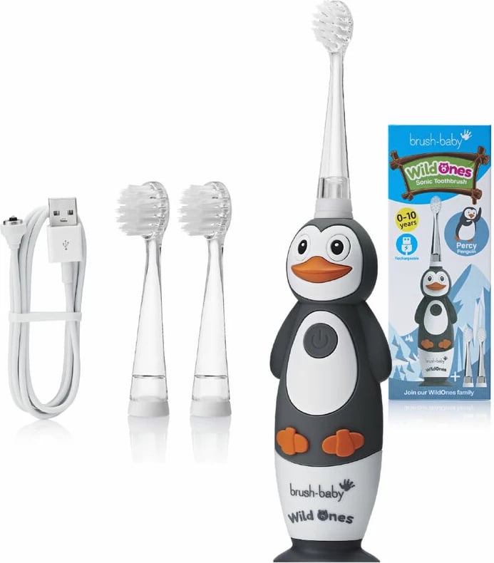 Furçë dhëmbësh elektrike për fëmijë Brush-Baby WildOnes Sonic Penguin, 1 copë