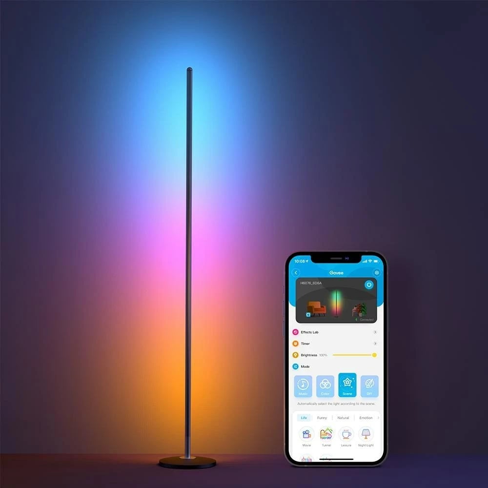 Llambë dyshemeje e mençur Govee H6076311, LED, Wi-Fi/Bluetooth, e zezë