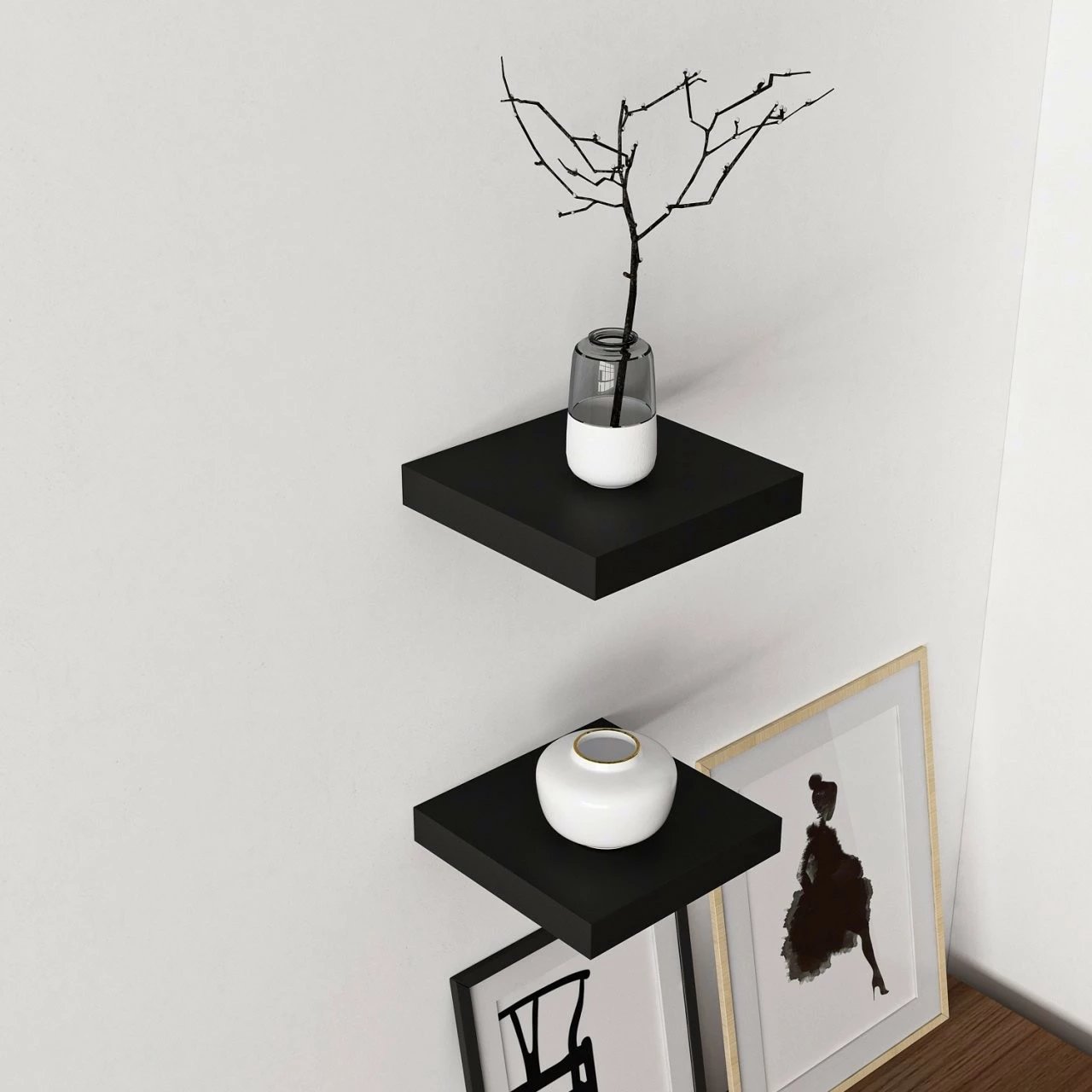 Raft muri Skye Decor, Gizli2 23, ngjyrë e zezë