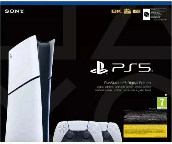 Konsolë Sony PlayStation 5 Digital Slim Edition 1TB SSD Wi-Fi, Bardhë, Zi