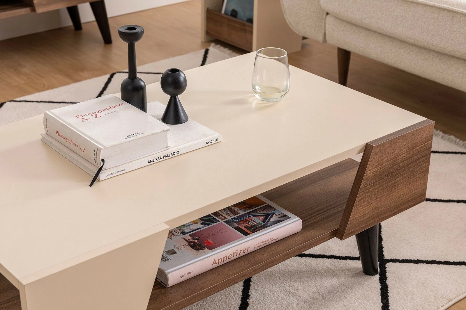 Tavolinë kafeje Hanah Home, Clark, ngjyrë arre dhe bezhë