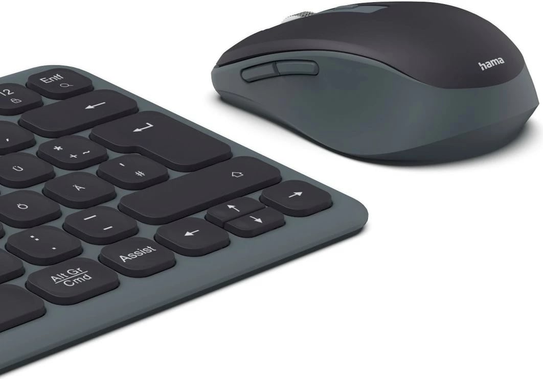 Set tastierë dhe maus Hama WKM-500, wireless, USB/Bluetooth, i zi/gri