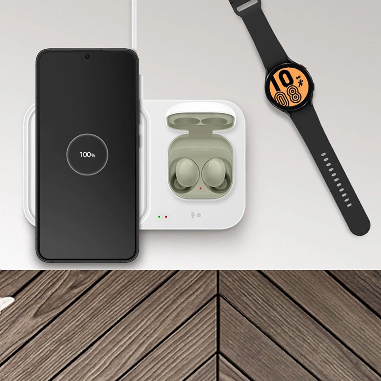 Karikues wireless Samsung Wireless Charger Duo EP-P5400TWEGEU, 15W, me kabllo USB-C, i bardhë, set