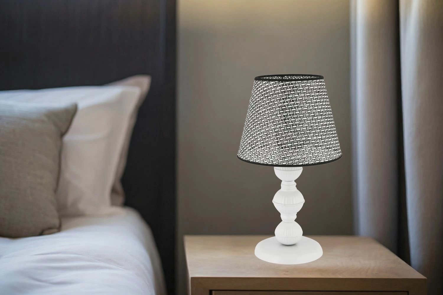 Llambë tavoline Opviq, 301 Hazeran, gri, e bardhë