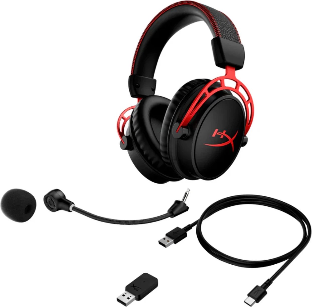 Kufje gaming HyperX Cloud Alpha 4P5D4AA, pa tela, deri 300h bateri, DTS Headphone:X, mikrofon me boom, zi/e kuqe