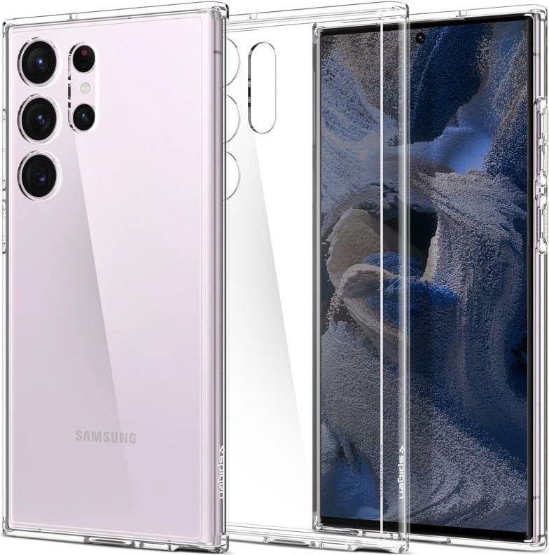 Mbështjellës Spigen Ultra Hybrid për Samsung Galaxy S23 Ultra, Transparent
