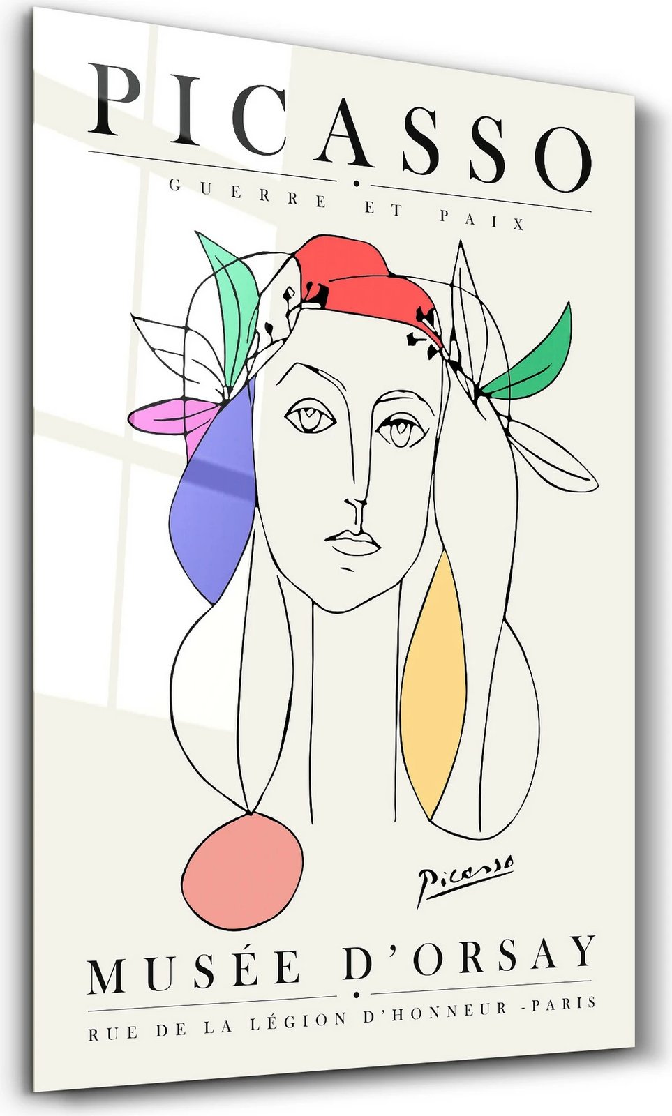 Pikturë dekorative prej xhami të temperuar, shumëngjyrëshe, SPR-1156, 46x72 cm