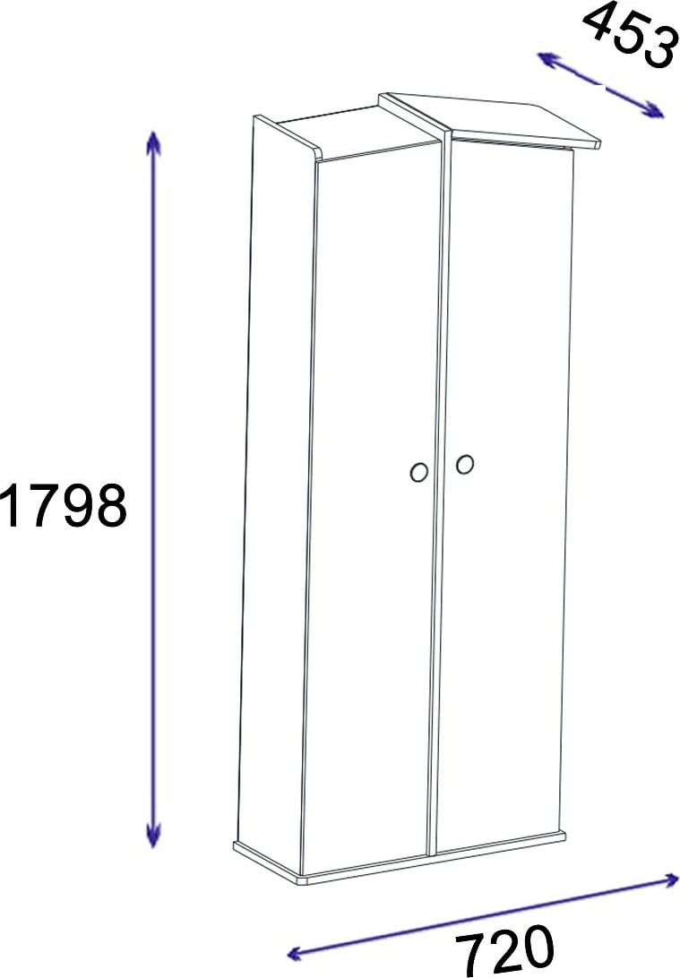 Dollap Hanah Home, Valerin, ngjyrë Atlantic Pine dhe Anthracite