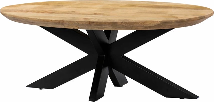 Tavolinë kafeje Skorpio, dru arre, këmbë metalike të zeza, 120x60x45cm