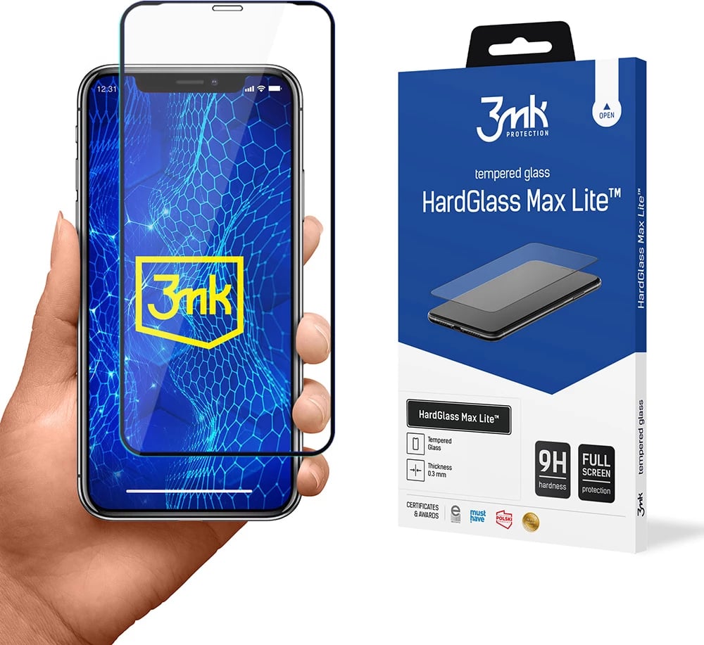 Xham mbrojtës 3mk HardGlass Max Lite për iPhone X, i zi