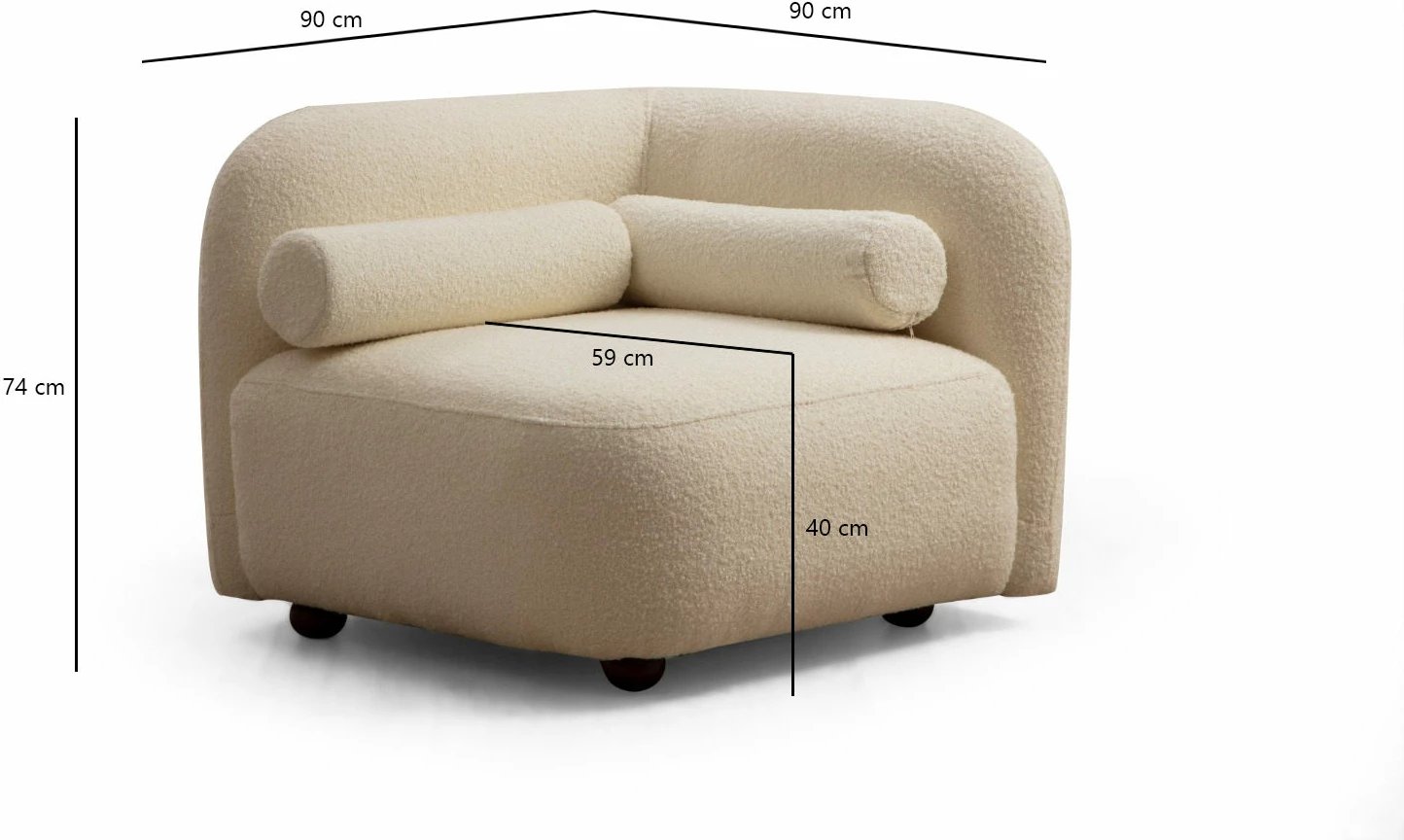 Karrige Wing Atelier del Sofa, bouclette krem Victoria