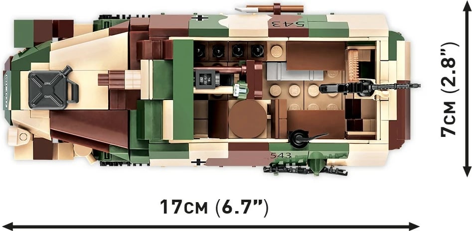 Set blloqesh Cobi Klocki Sd.Kfz. 251/9 Stummel, 485 pjesë, Kamuflazh