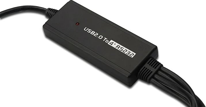 Adapter Digitus DA-70159 USB 2.0 në 4x RS232 (DB9), 1.5m, i zi