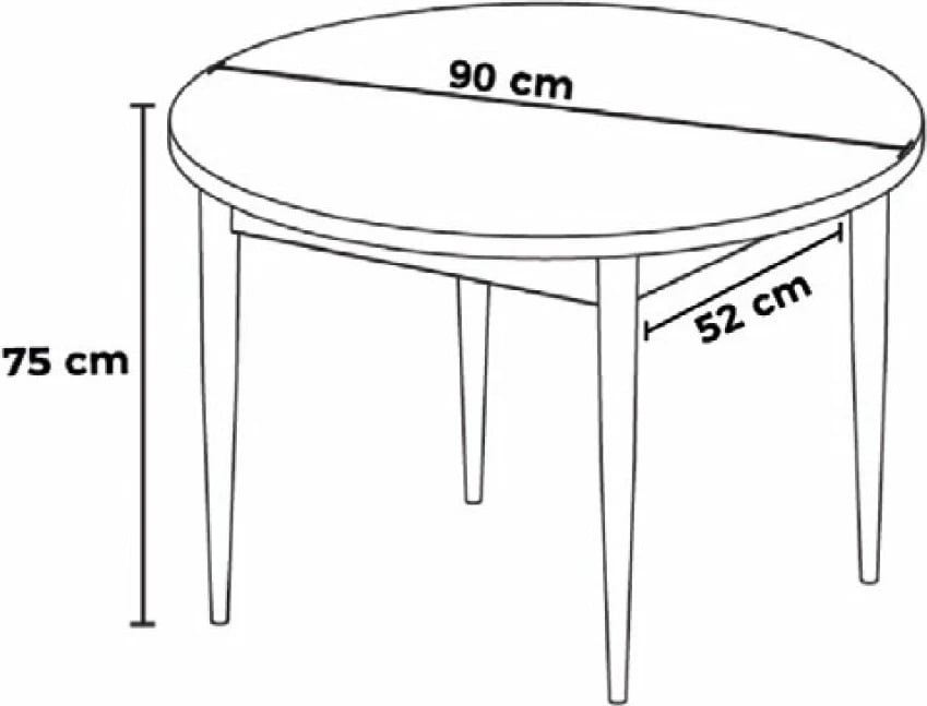 Tavolinë ngrënieje Hanah Home, Tor, mermer i bardhë, e bardhë