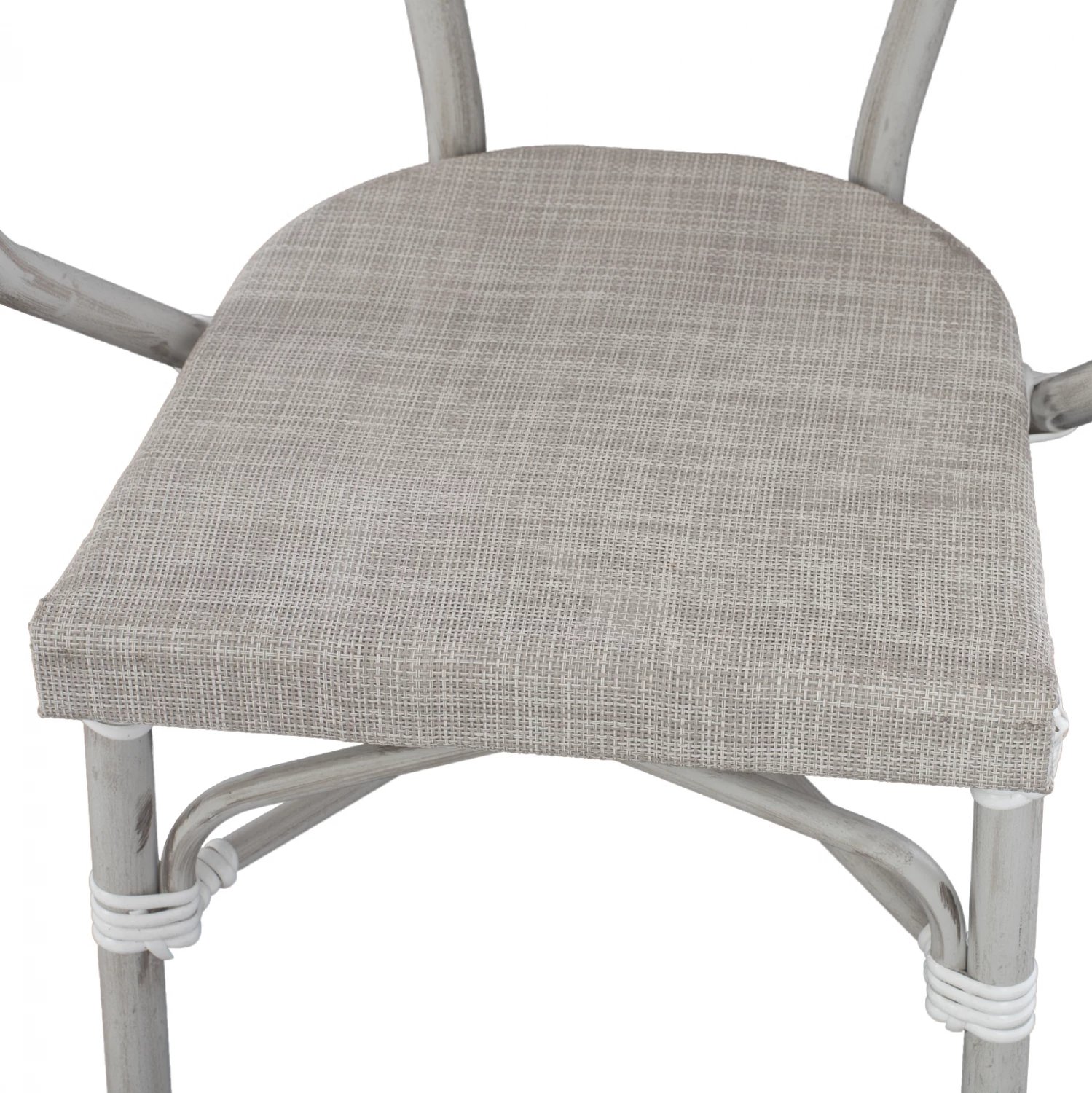 Karrige alumini pamje bambu, gri patinë, me tekstilene, FH5108, 57x57x83 cm