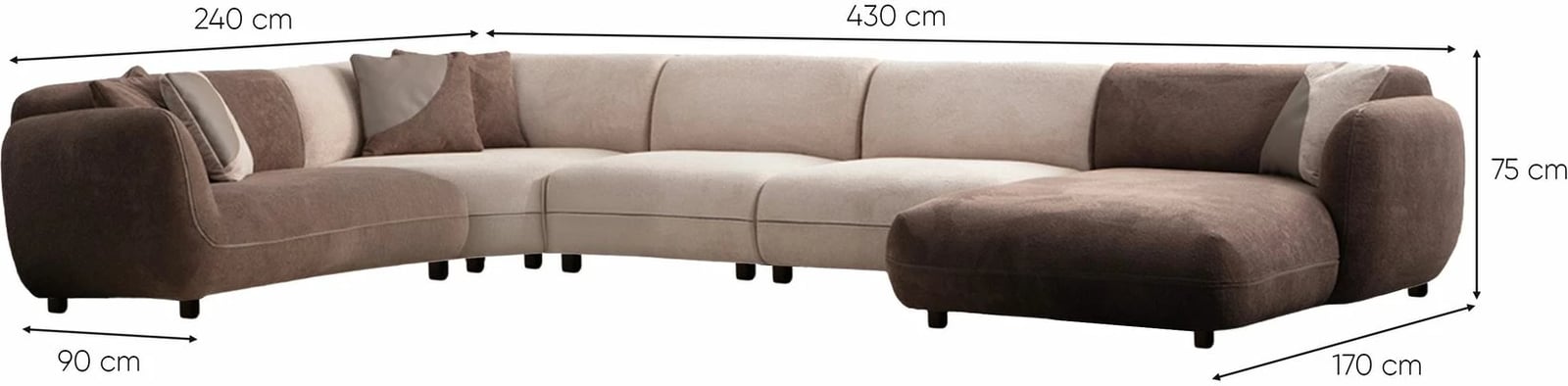 Këndare Pavia, krem dhe kafe, Atelier del Sofa