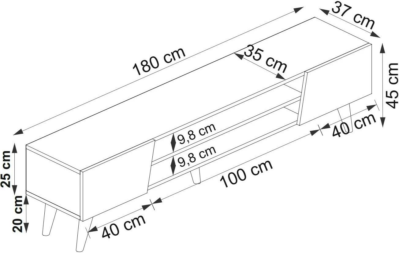 Komodë TV Hanah Home, Clark, ngjyrë arrë dhe bezhë