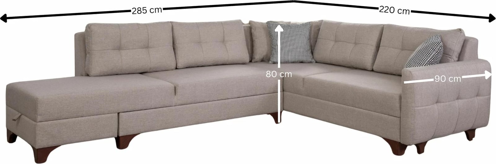 Këndare C-Loft, kënd i majtë, krem, Atelier del Sofa