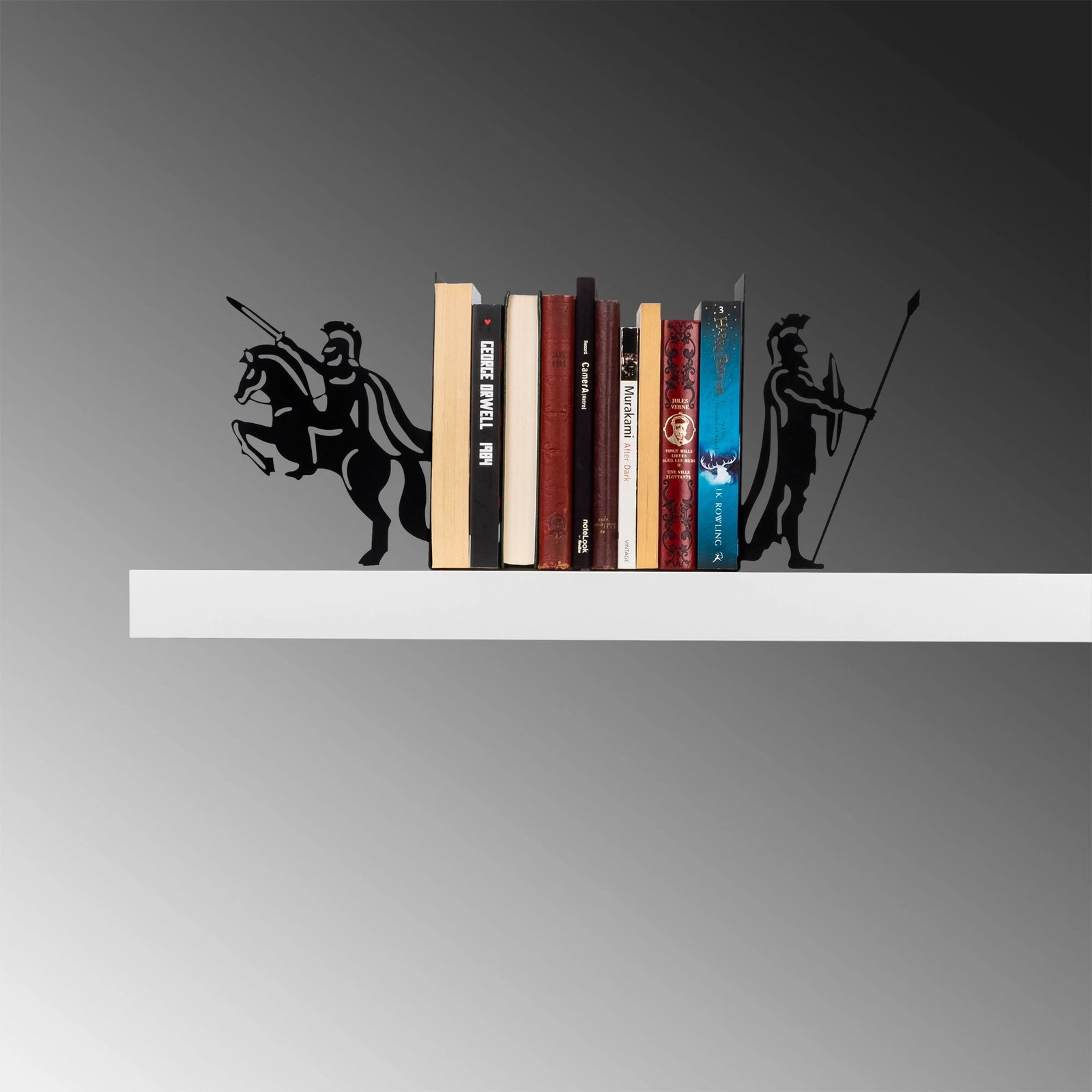 Mbajtës librash metalik Aberto Design, i zi, 40x14x22cm