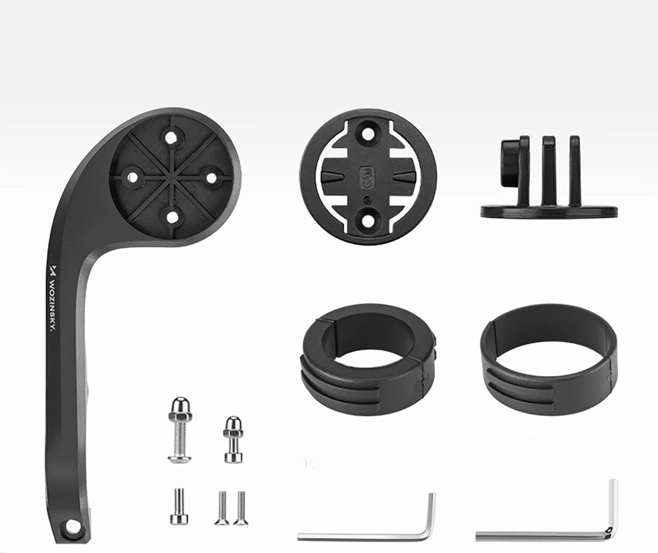 Mbajtëse biçiklete për kompjuter Garmin me dy montime, Wozinsky WUG-01B, për timon 31.8/25.4 mm, najllon, e zezë