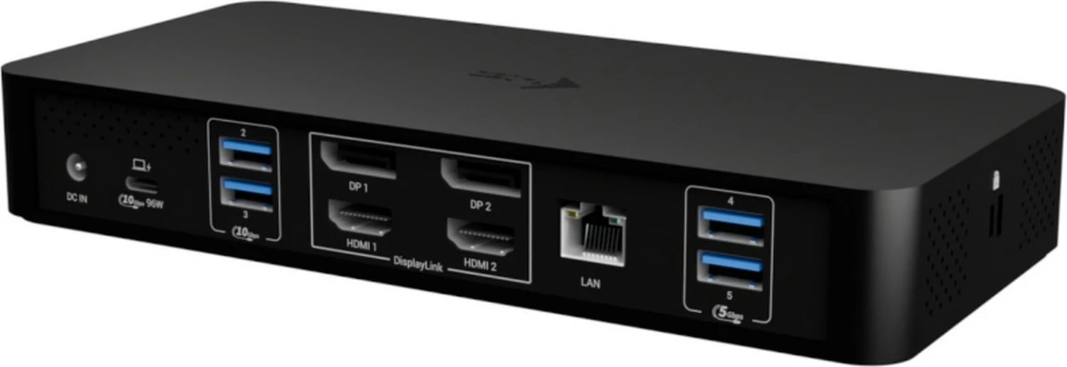 Kasë docking i-tec Universal Intelligent Dual Display Dock PD100W, e zezë