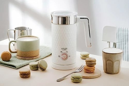 Shkumues qumështi Adler AD 4494 automatik, Metalik, Bardhë