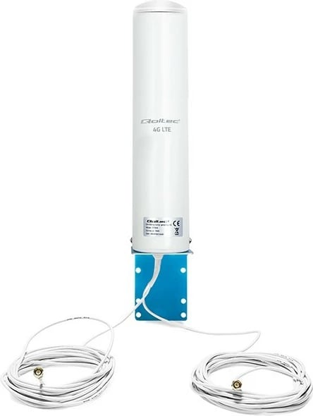 Antenë 4G LTE Qoltec 57045, omnidireksionale, 12dBi, e bardhë, për jashtë