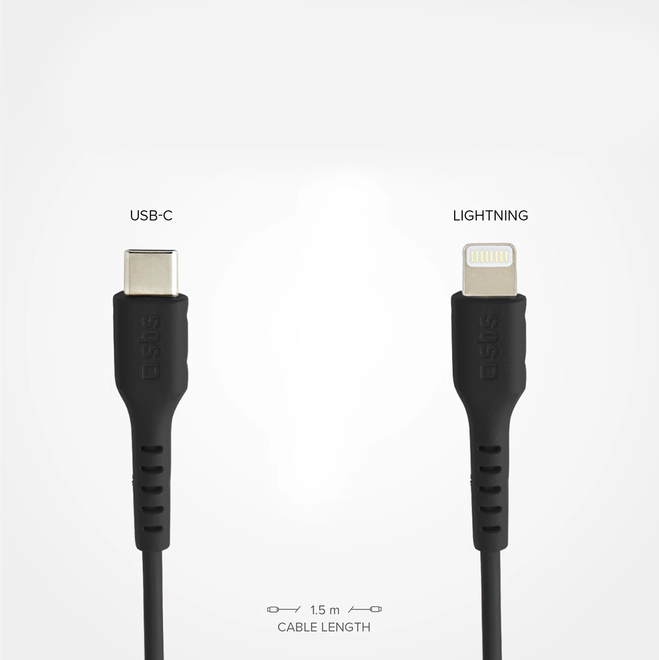 Kabllo SBS TECABLELIGTC1K USB-C në Lightning, 1m, e zezë