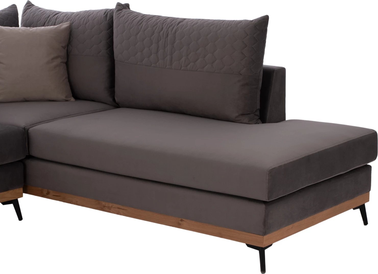 MESINA corner sofa, gray, high leg, 2pcs, right corner, stain-resistant and water-repellent fabric