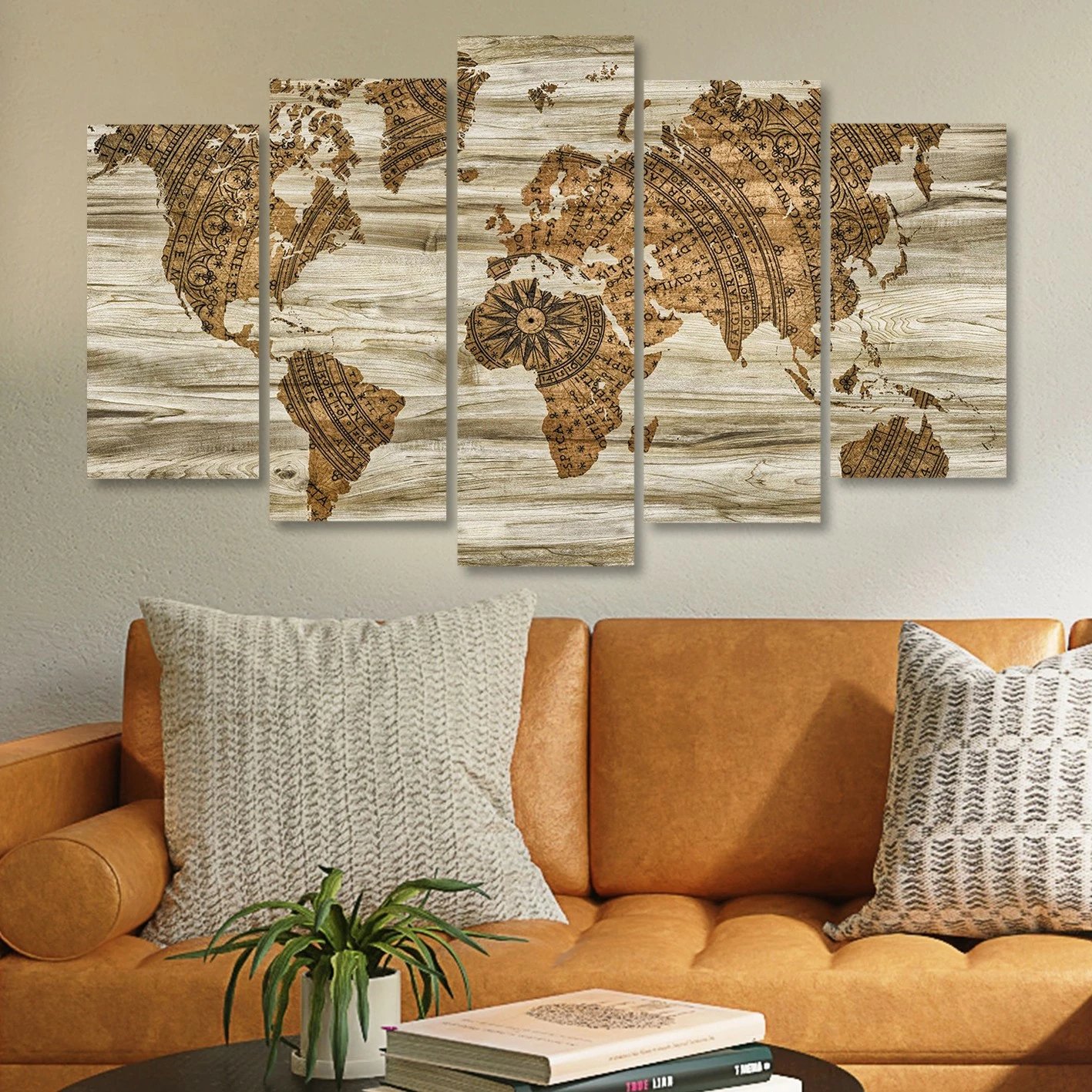 Pikturë dekorative në kanavacë, 5 pjesë, Wallity, 5KNV4588_60100, 100x60cm