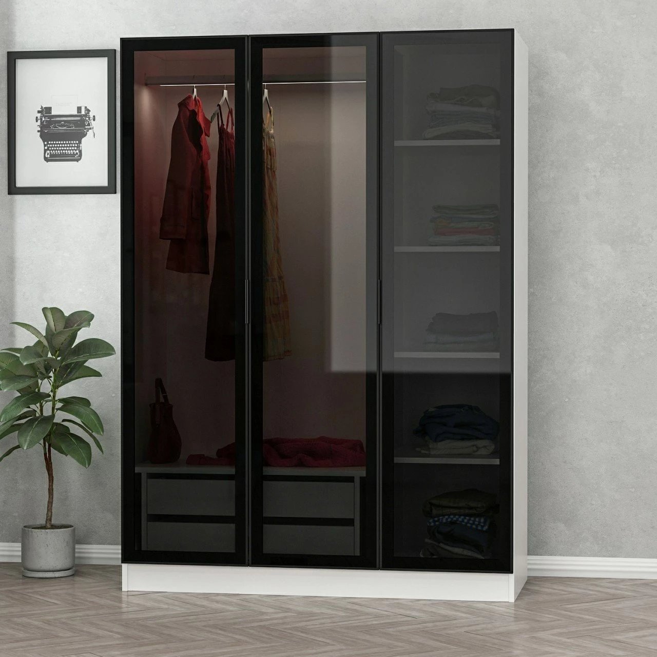 Dollap Hanah Home, Kale, bardhë e zi, 2274