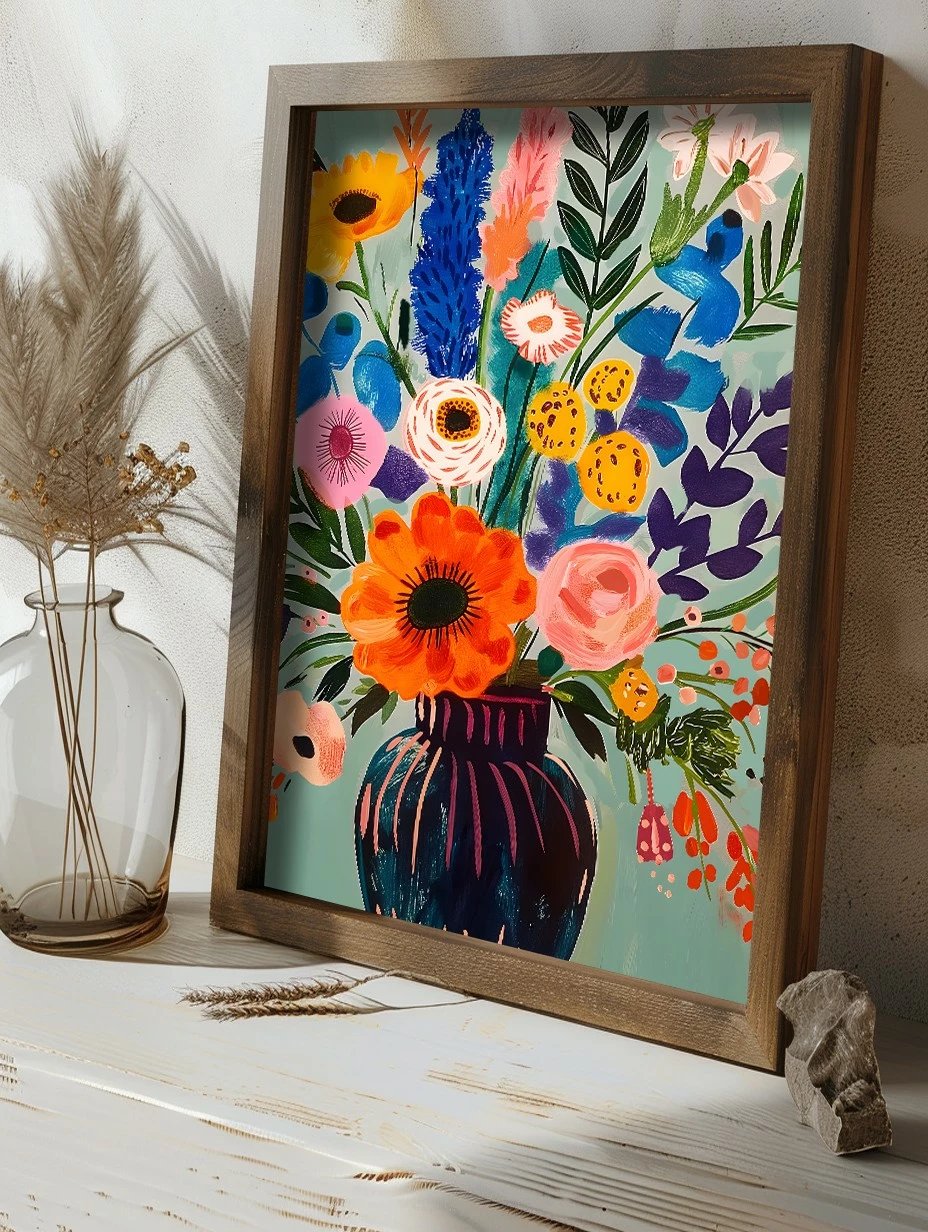 Pikturë dekorative me kornizë MDF, shumëngjyrëshe, Wallity, GE218-L