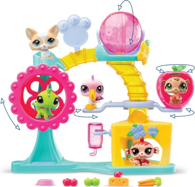 Set lodrash Littlest Pet Shop Fun Factory Playset me 2 figurina, Tm Toys