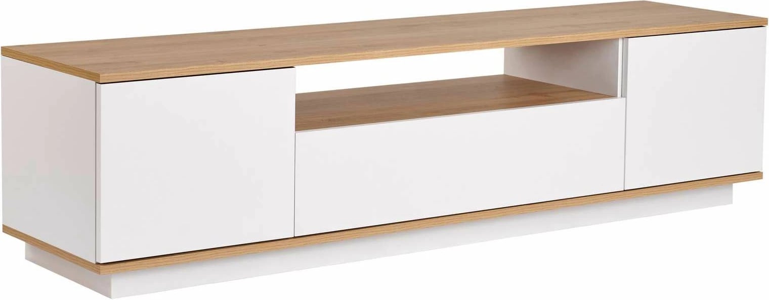 Komodë TV Skye Decor, Veramont, e bardhë, lisi Cadiz