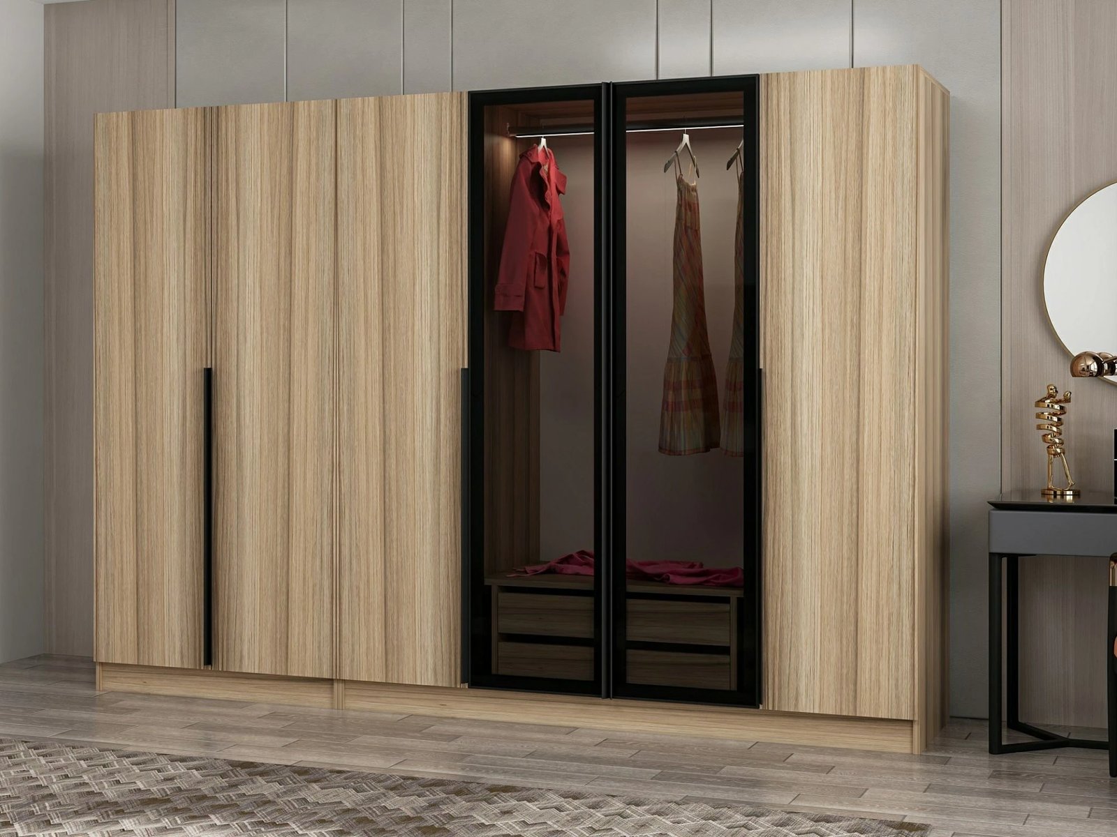 Dollap garderobe Skye Decor, Kale Plus, fume, 270x210x52cm