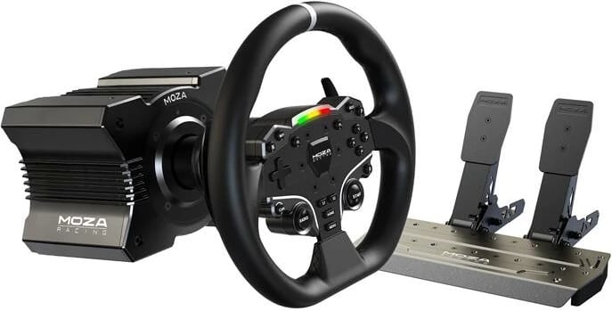 Set gaming Moza Racing R5 RS20 me bazë direct drive, timon ES, pedale SRP-Lite, për PC, zi
