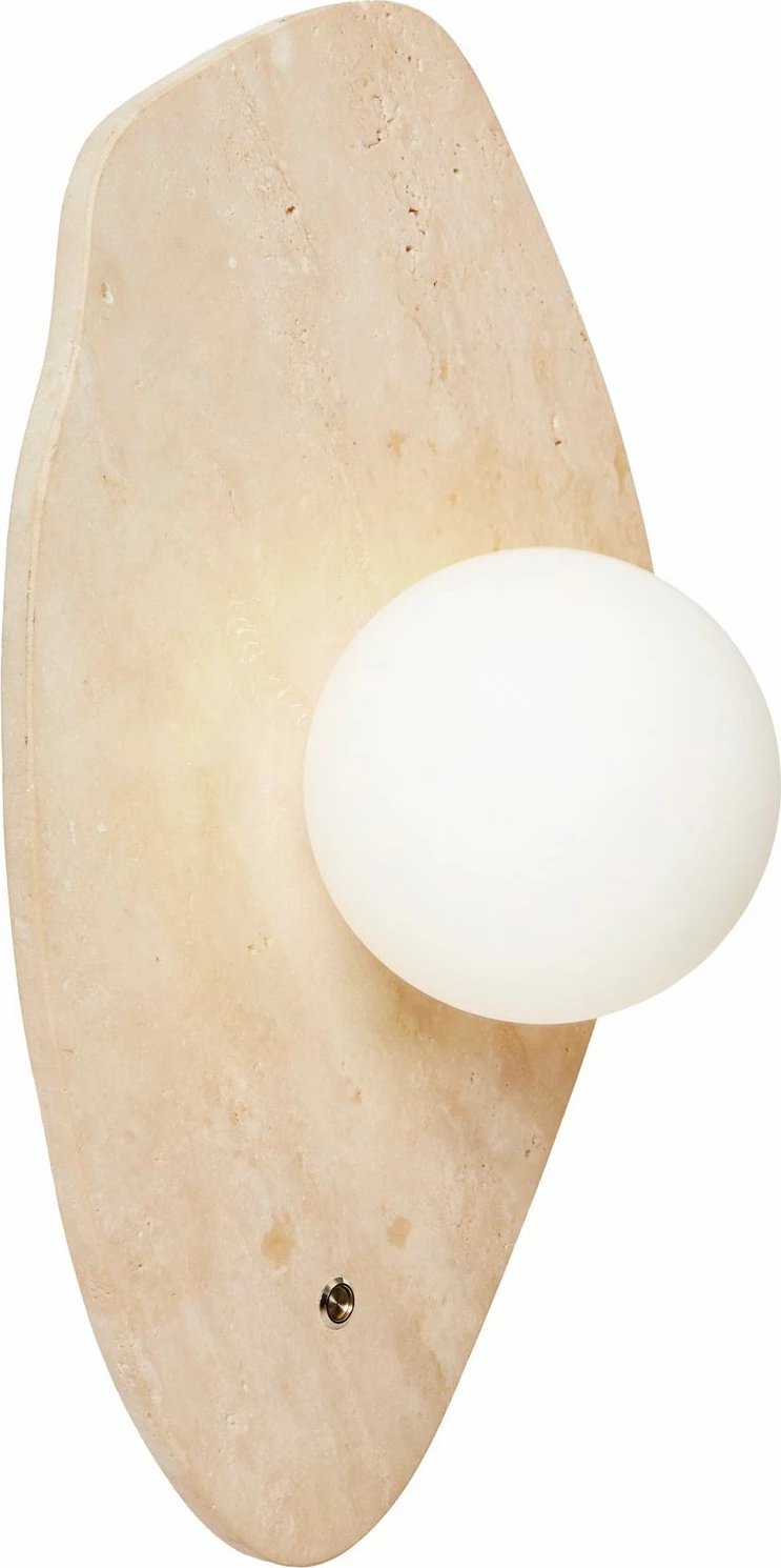 Llambë muri Opviq, model Halle, ngjyrë bezhë dhe e bardhë